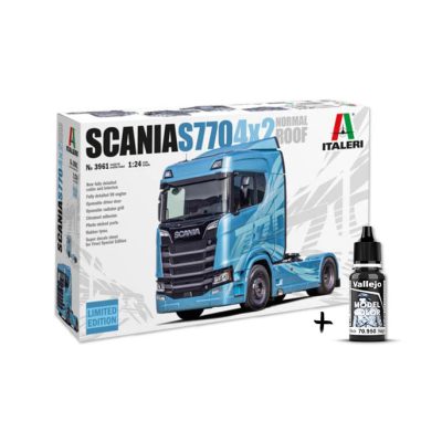 Productvisuals_Bundels Italeri Scania S770 4×2 Normal Roof + Vallejo Model Color 70950 Black